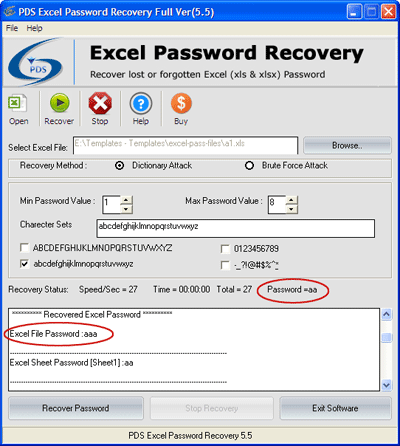 PDS MS Excel Password Recovery Tool
