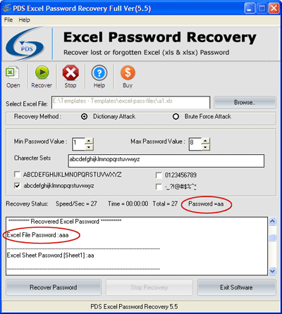 recover lost excel password