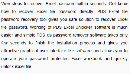 ms excel file password recovery