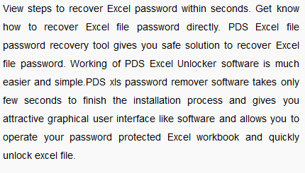 recover excel file password